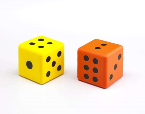 Soft rubber dobbelsteen set 2 stuks