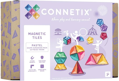 Connetix pastel vormen uitbreidingspakket 48 stuks
