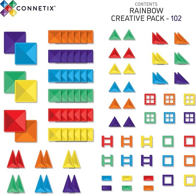 Connetix regenboog creatief pakket 102 stuks-3