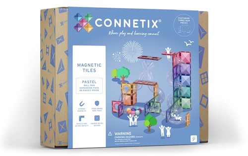 Connetix pastel ballenbaan uitbreidingspakket 80 stuks