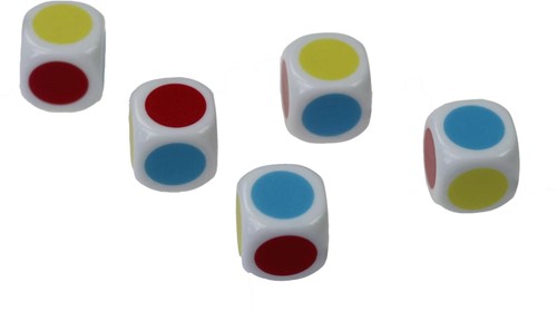 Kleuren dobbelsteen set van 5 stuks