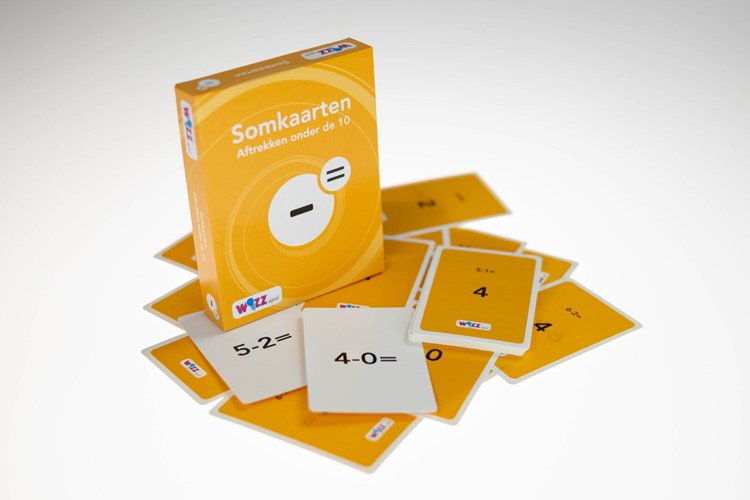 Somkaarten aftrekken onder de 10 met antwoord-2
